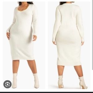 SWEATER GOLD CHAIN DRESS